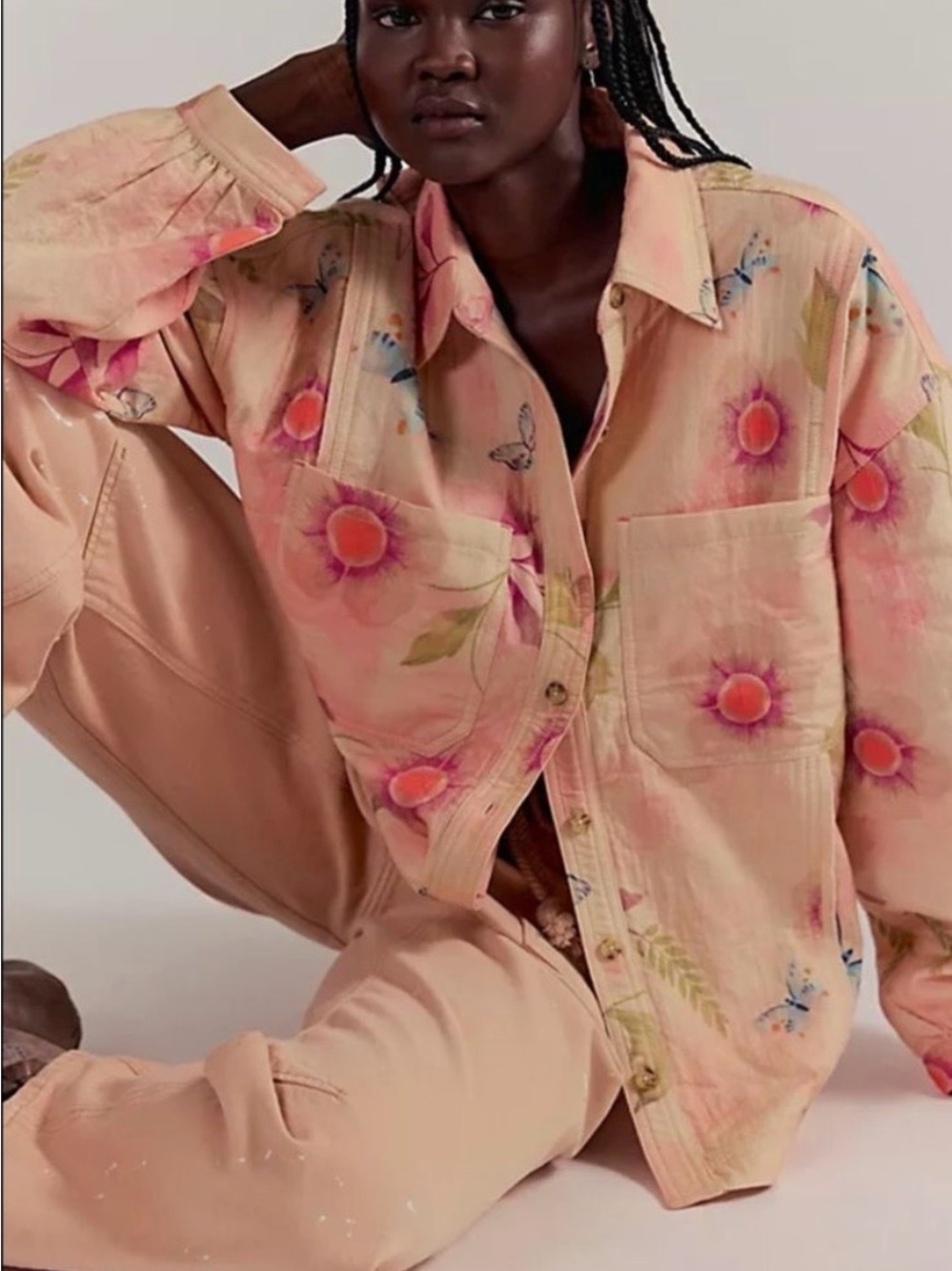 NWT We The Free Petina Garden Printed Button-Down Shirt, XL